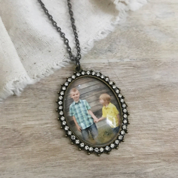 Custom Photo Pendant Necklace bronze Kole Jax Designs