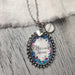 Floral Custom Glass Oval Pendant necklace with optional name charms