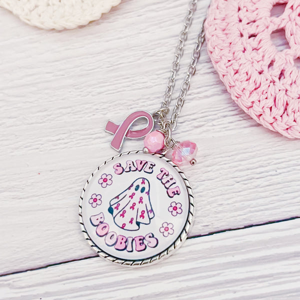 *Limited Quantity* Save the Boobies Breast Cancer Awareness Necklace