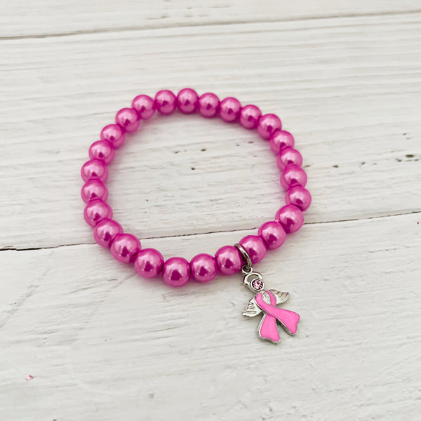 Pink Angel Ribbon Breast Cancer Bracelet Kole Jax Designs