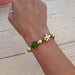 Beaded Sea Turtle Bracelet Green and Beige