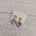 Lavender Rhinestone Heart Earrings