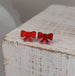 Glitter Resin Red Bow Earrings