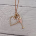 Pink Bubbly Pearl Heart Toggle Necklace