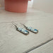 Glass Rectangle Seashell Earrings