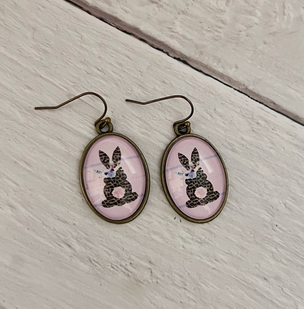 Oval Bunny Earrings