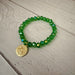 Green Beaded Turtle Bracelet