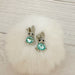 Crystal Aqua Bunny Earrings