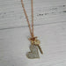 Rhinestone Heart and Key Toggle Necklace