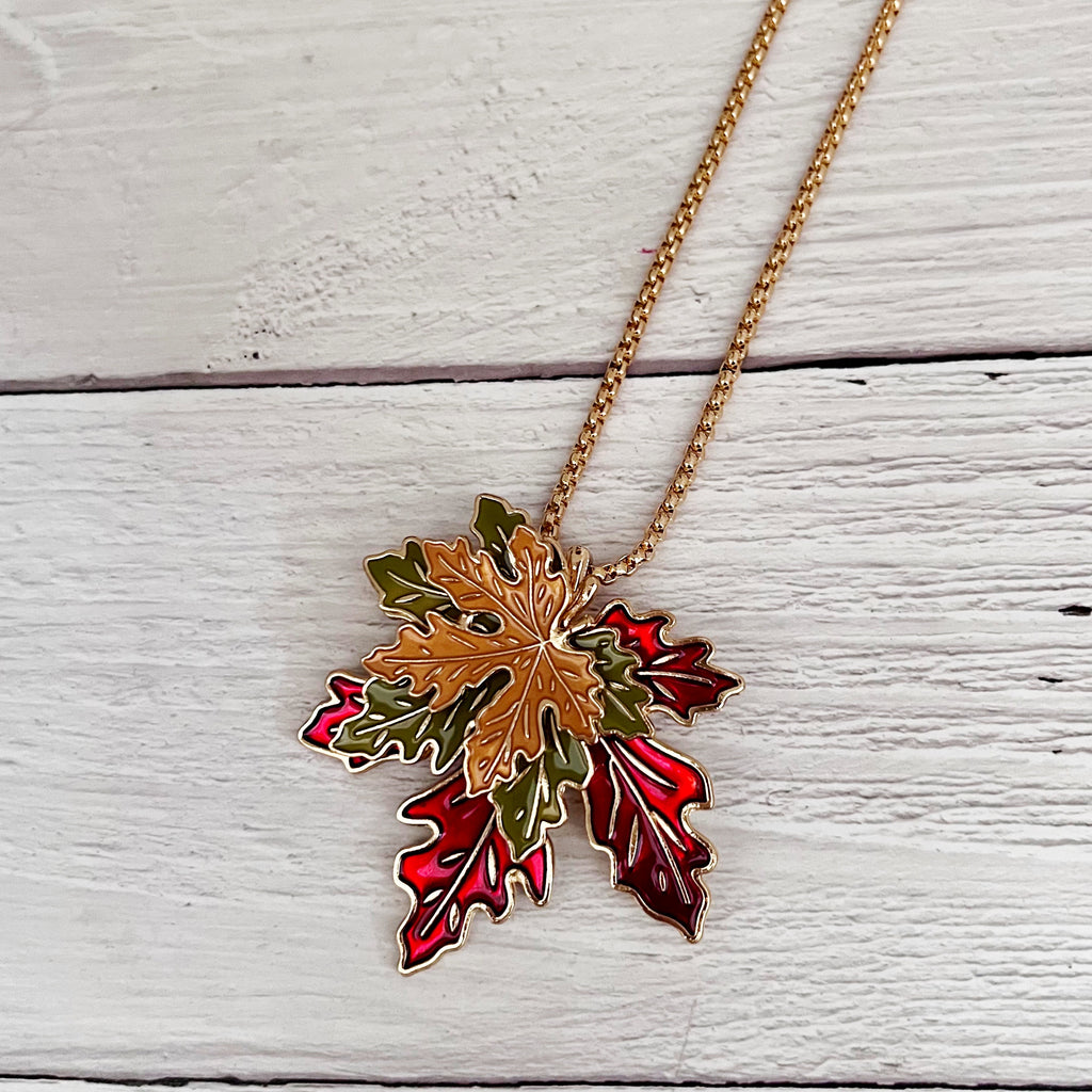 Fall Leaf Long Necklace