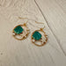 Teal Seashell Circle Earrings