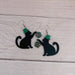 Black St. Patricks Cat Earrings