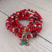 Gingerbread Man Charm Red Bracelet Set