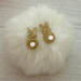 Gold Glitter Bunny Stud Earrings