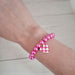 Pink Checker Heart Bracelet