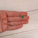 Green Glitter Heart Studs