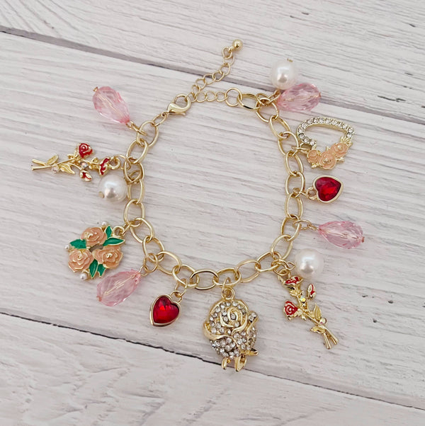 Romantic Rose Charm Bracelet