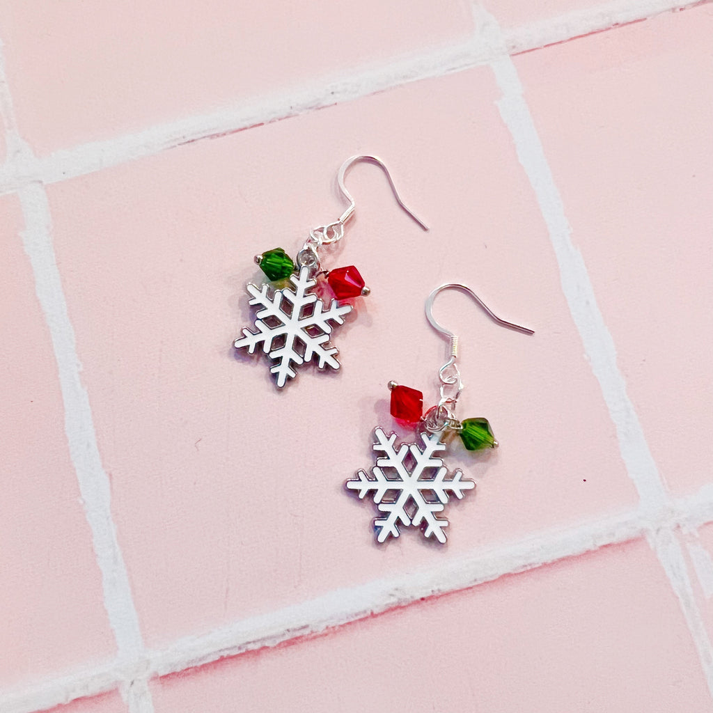 Snowflakes with Beads Earrings