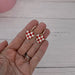 Red Checker Heart Huggie Hoops