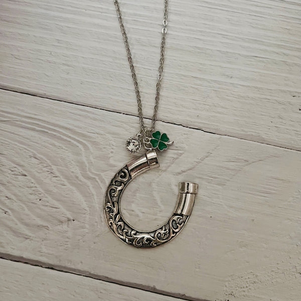 Horseshoe Necklace with Lucky Charm