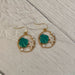 Teal Seashell Circle Earrings