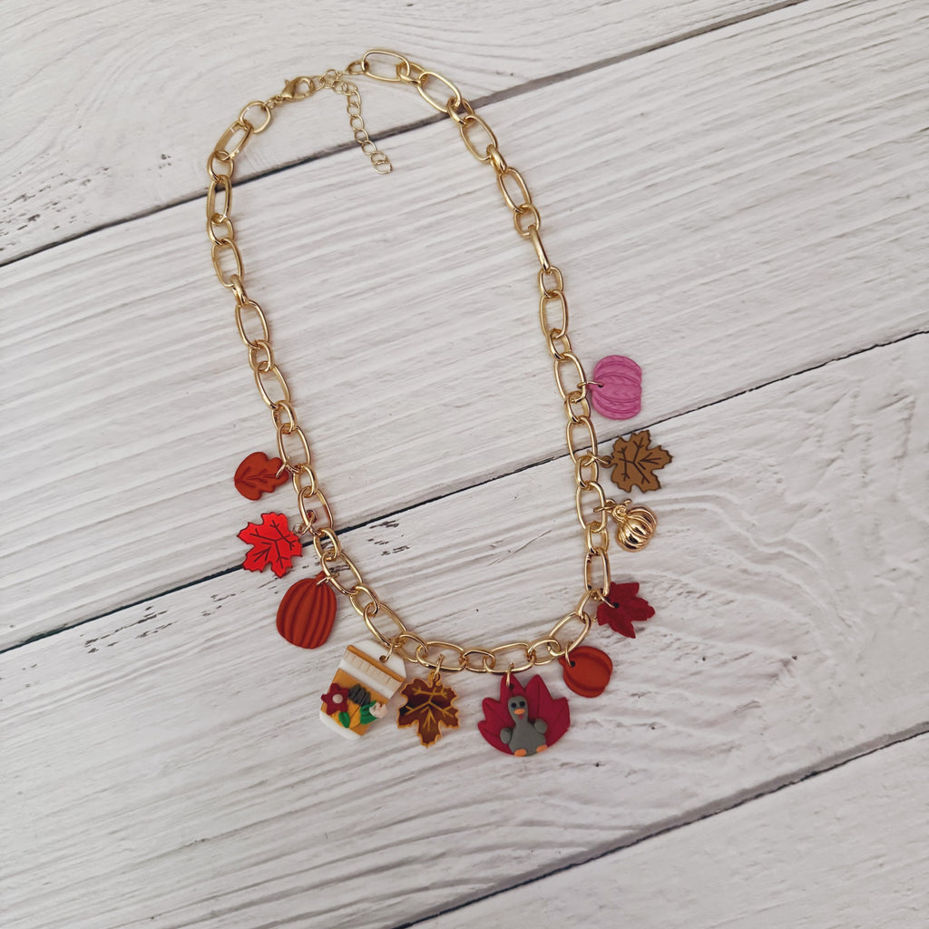 Thanksgiving Latte Charm Necklace