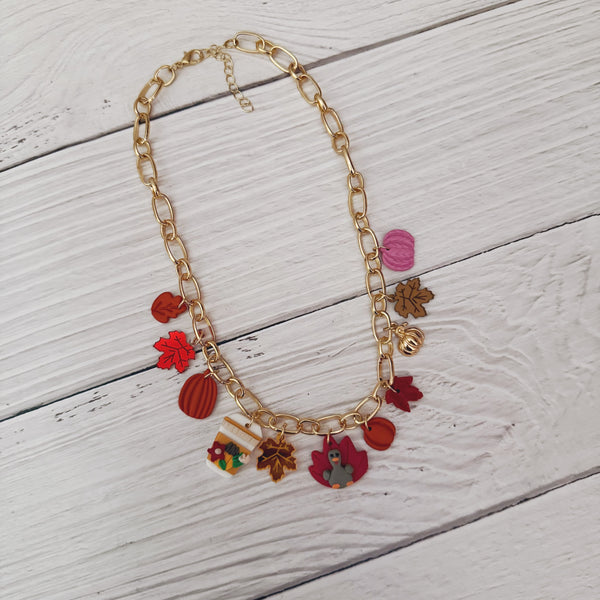 Thanksgiving Latte Charm Necklace