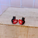 Glitter Cat Heart Earrings