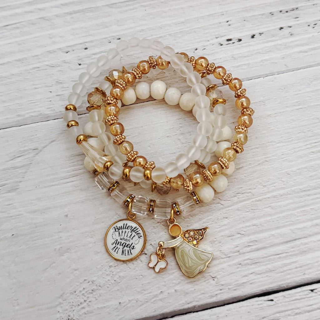 Butterflies Appear When Angels Are Near Bracelet Set