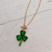 Rhinestone Shamrock Toggle Necklace