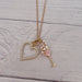 Pink Bubbly Pearl Heart Toggle Necklace