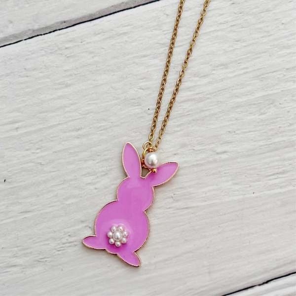 Orchid Bunny Necklace