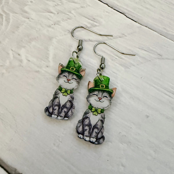 Leprechaun Kitty Earrings