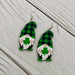 Lucky St. Patrick's Wood Gnome Earrings