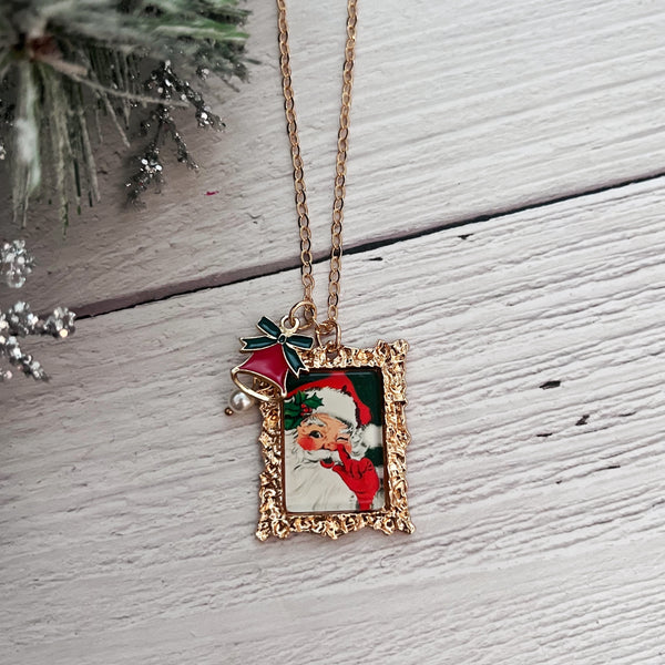 Santa Portrait Pendant Necklace