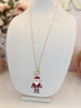 Rhinestone Toggle Santa Necklace