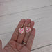 Pink Checker Heart Huggie Hoops