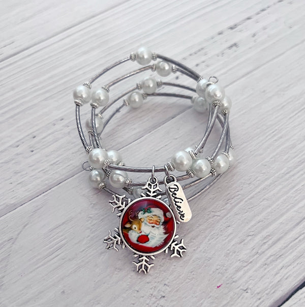 Pearl Santa Wrap Bracelet