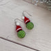 Green Grumpus Crystal Bead Christmas Earrings