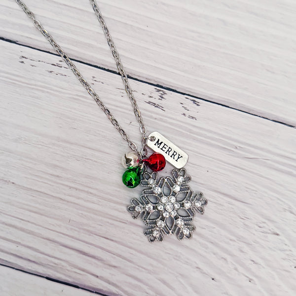 Merry Snowflake Jumble Necklace