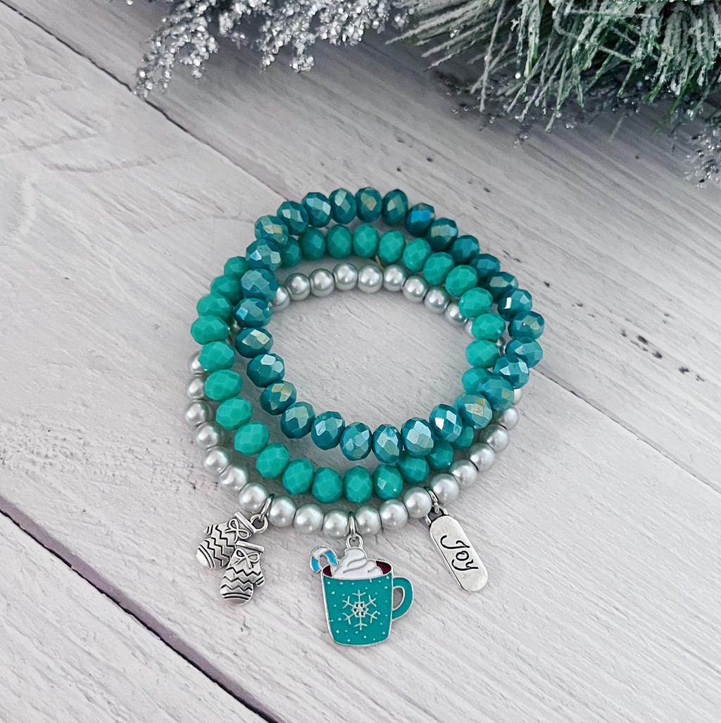 Frosty Teal Cocoa Bracelet Set