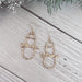 Gold Tone Hammered Style Snowmen Earrings