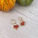 Rhinestone Fall Leaf Huggie Hoops