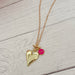 Puff Heart Necklace with Pink Mom Charm