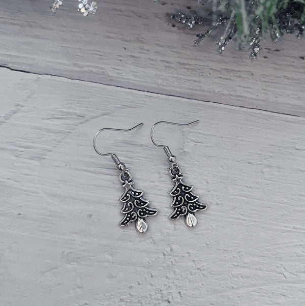 Antique Silver Tree Earrings