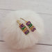 Mardi Gras Word Charm Huggie Hoops