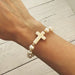 Cream Cross Bracelet