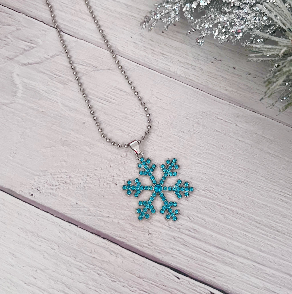 Aqua Snowflake Necklace