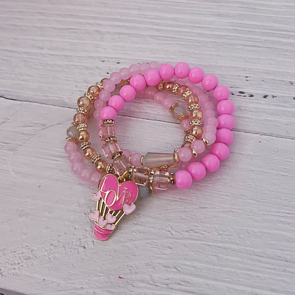 Uplifting Love Bracelet Set- Pink