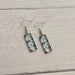 Glass Rectangle Seashell Earrings